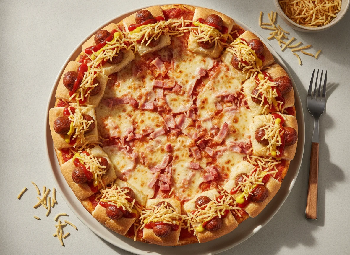 Pizza de Presunto e Cachorro-Quente photo