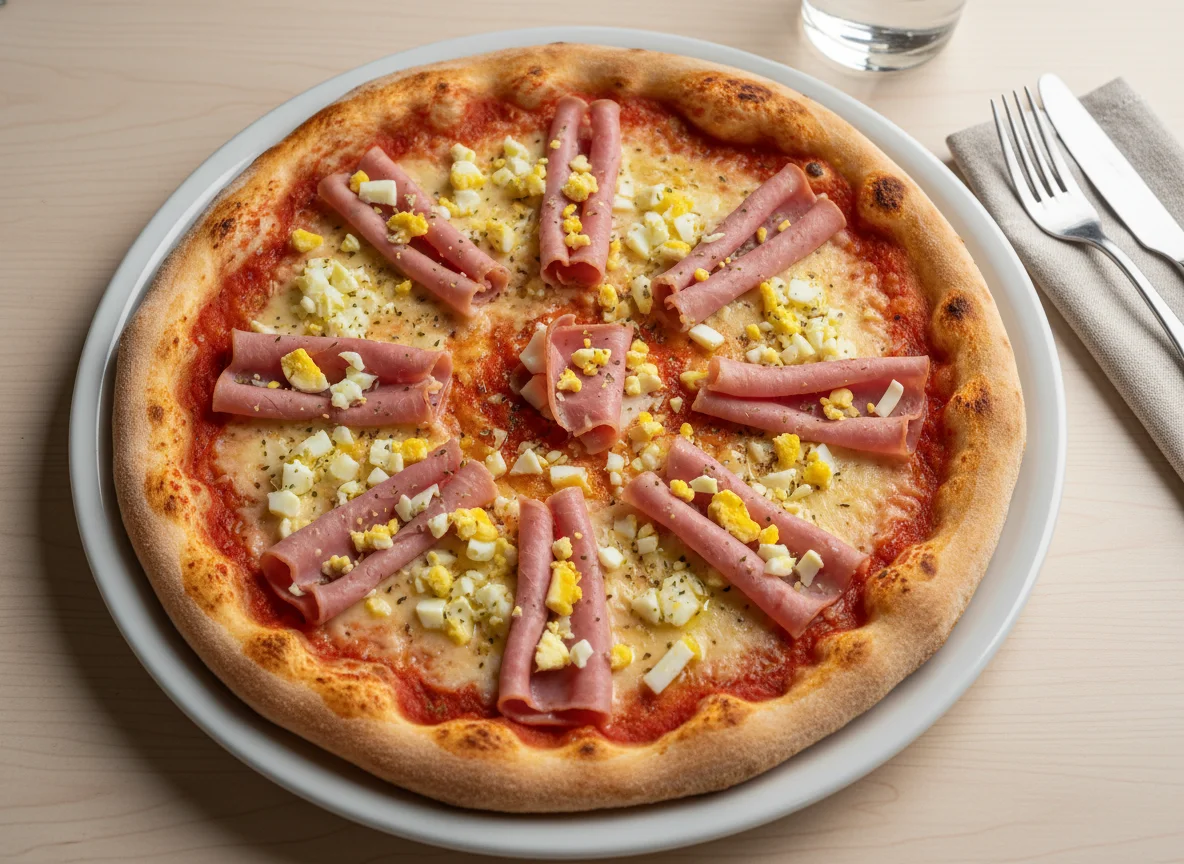 Pizza de Presunto e Ovo photo