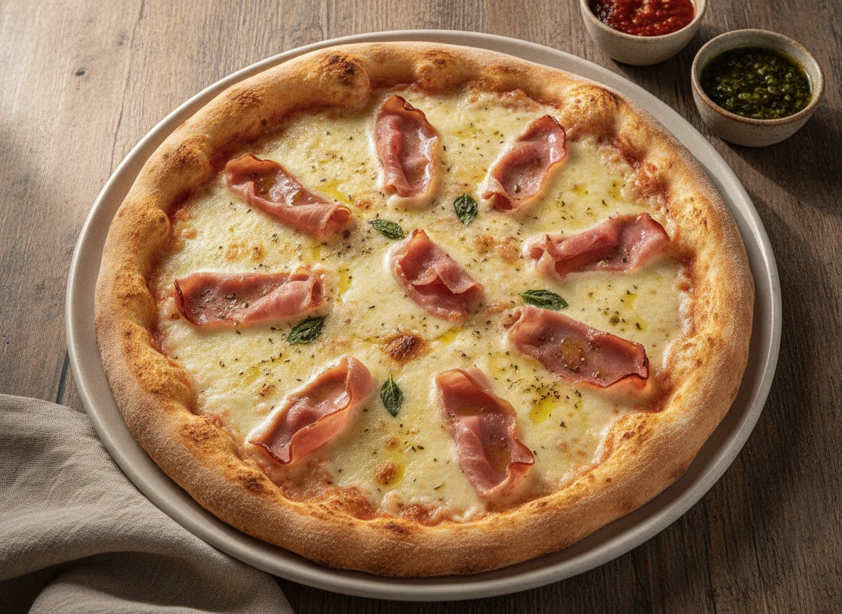 Pizza de presunto e queijo photo