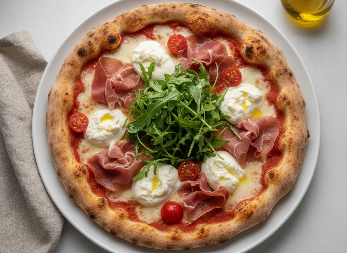 Pizza de Presunto, Rúcula e Burrata photo
