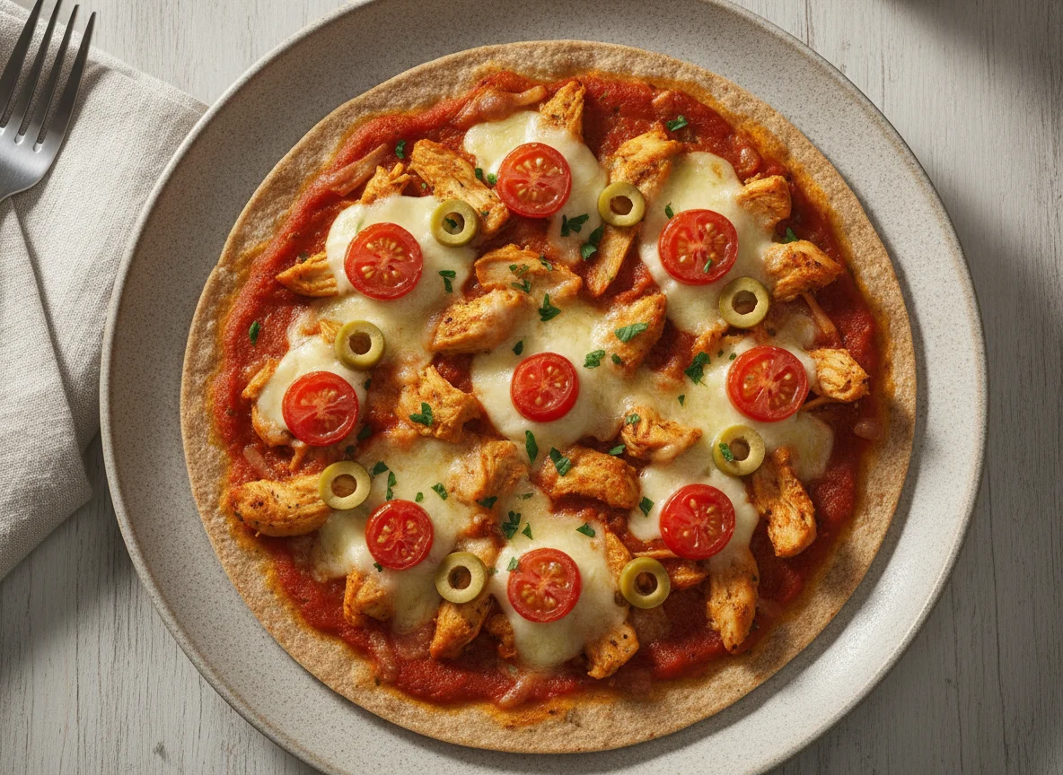 Pizza de Rap10 com Frango e Azeitonas photo