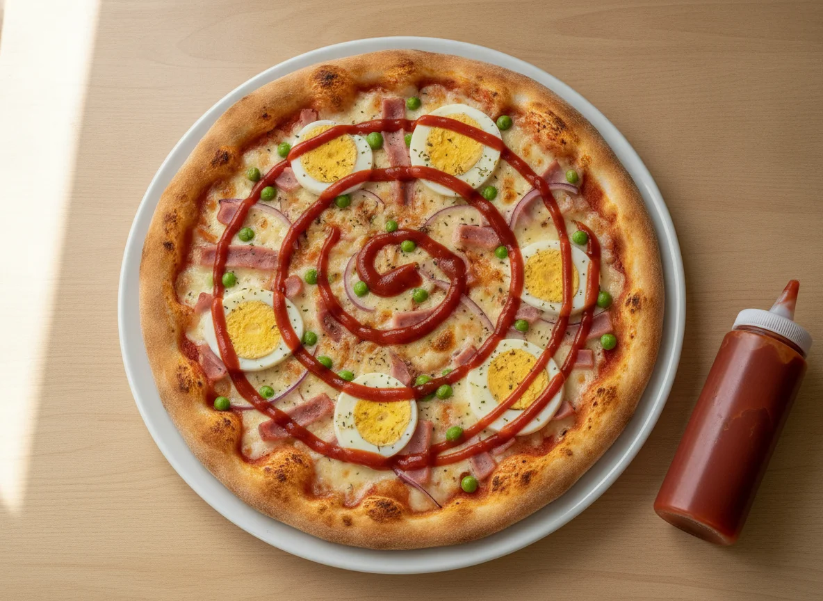 Pizza Portuguesa com Ketchup photo