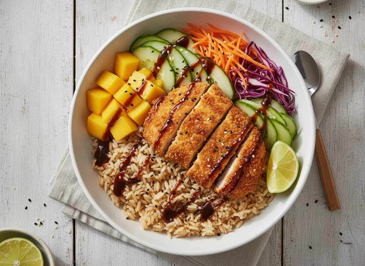 Poke Bowl com Frango Frito no Forno photo