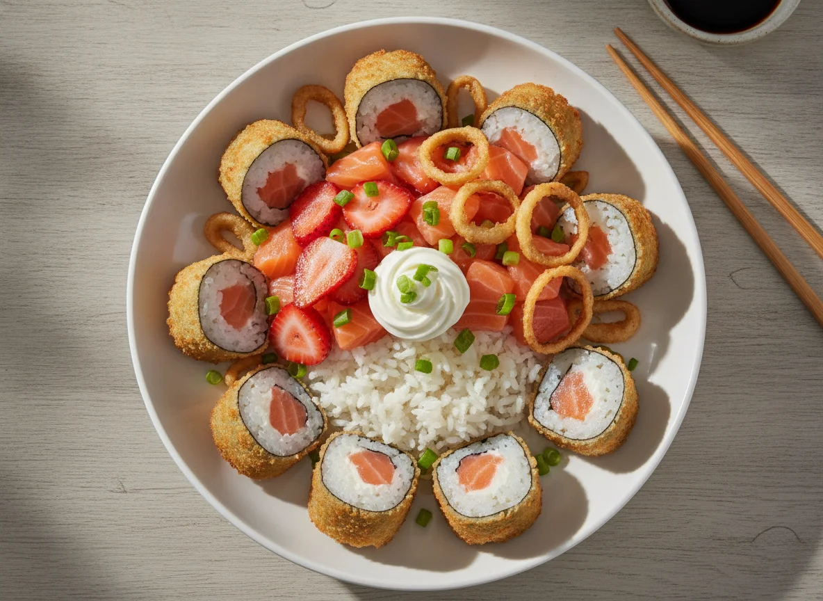 Poke Bowl com Hot Roll e Salmão photo