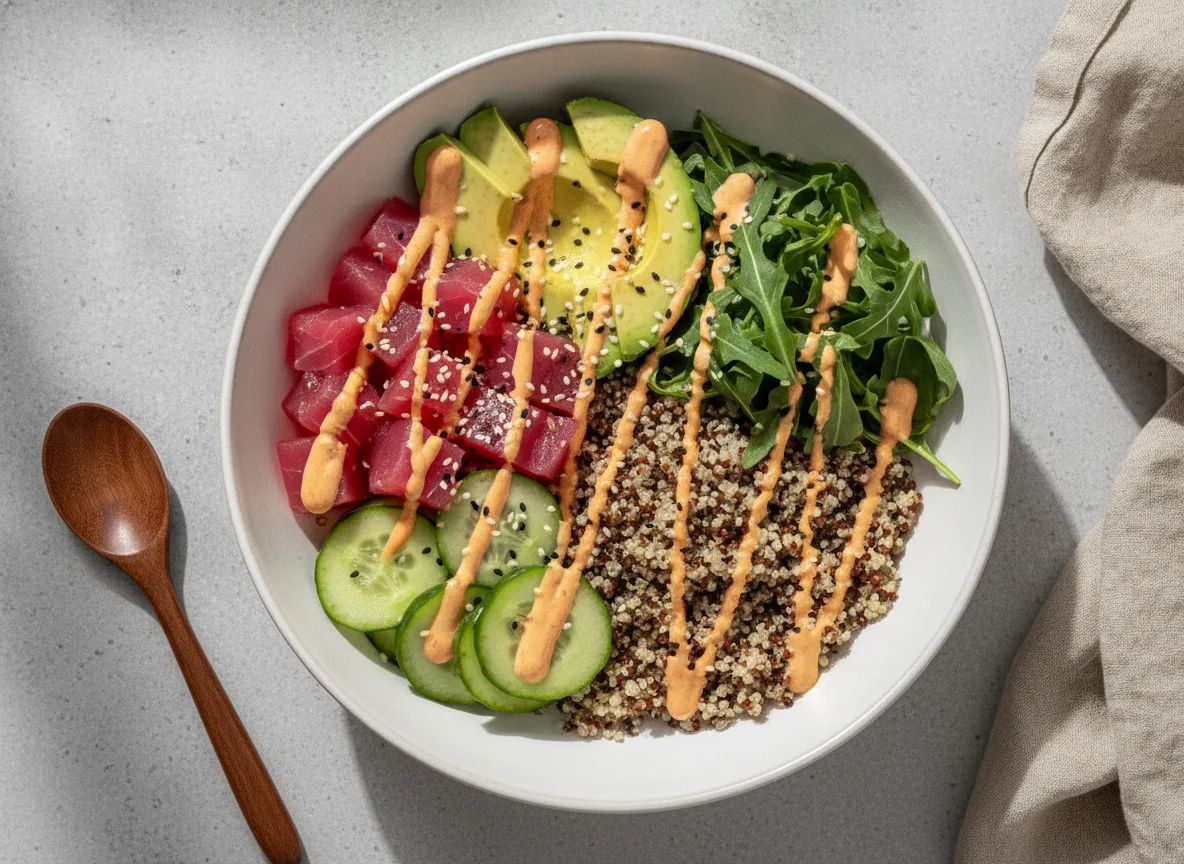 Poke Bowl de Atum e Quinoa photo
