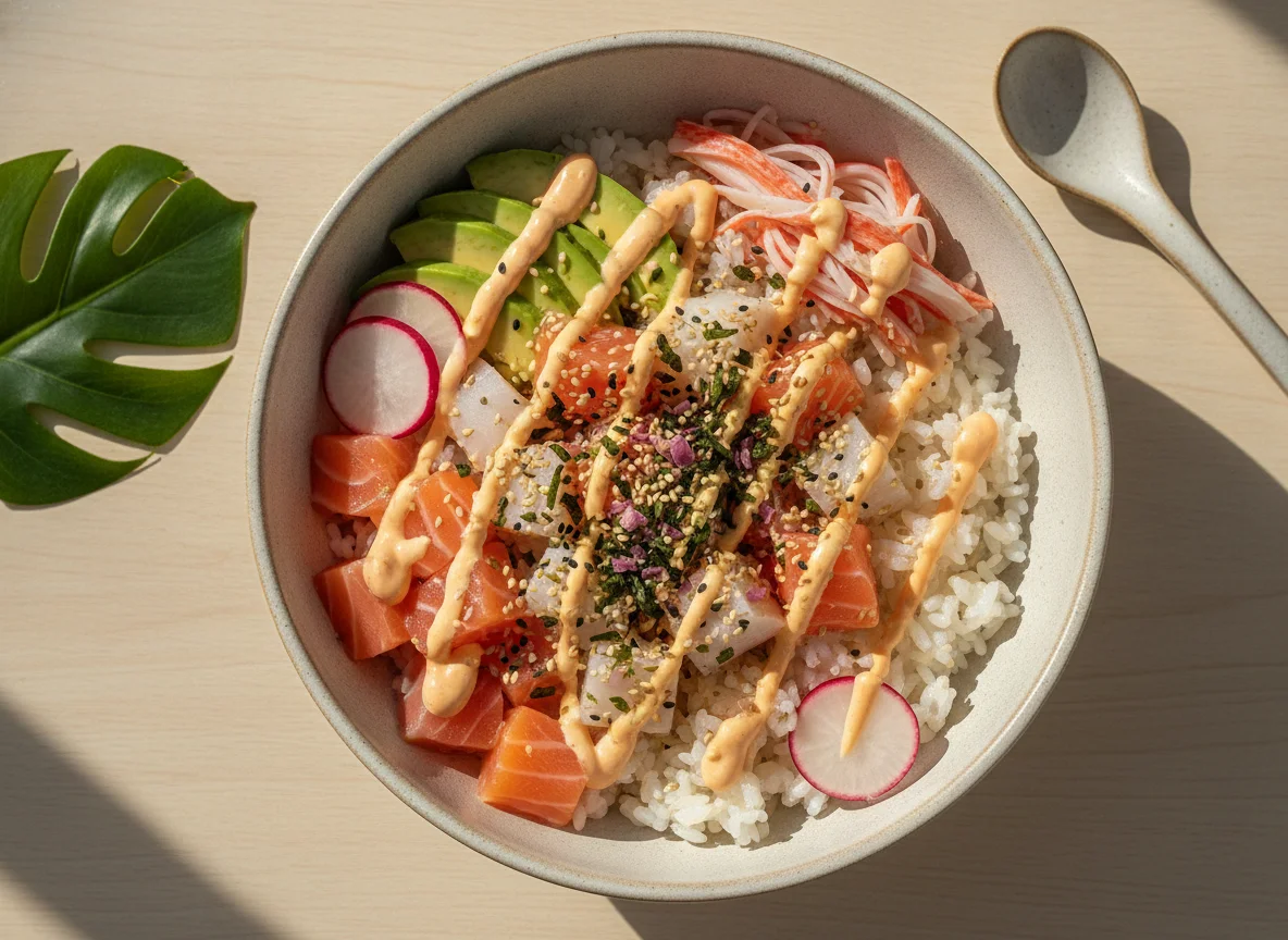 Poke Bowl de Peixe e Kani photo
