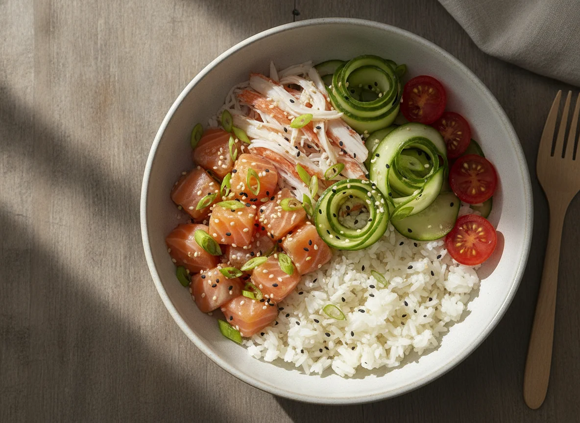 Poke Bowl de Salmão e Kani photo