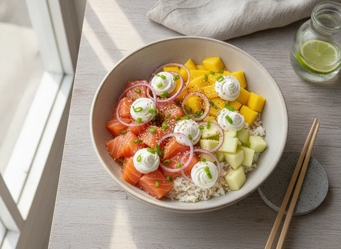 Poke Bowl de Salmão e Manga photo
