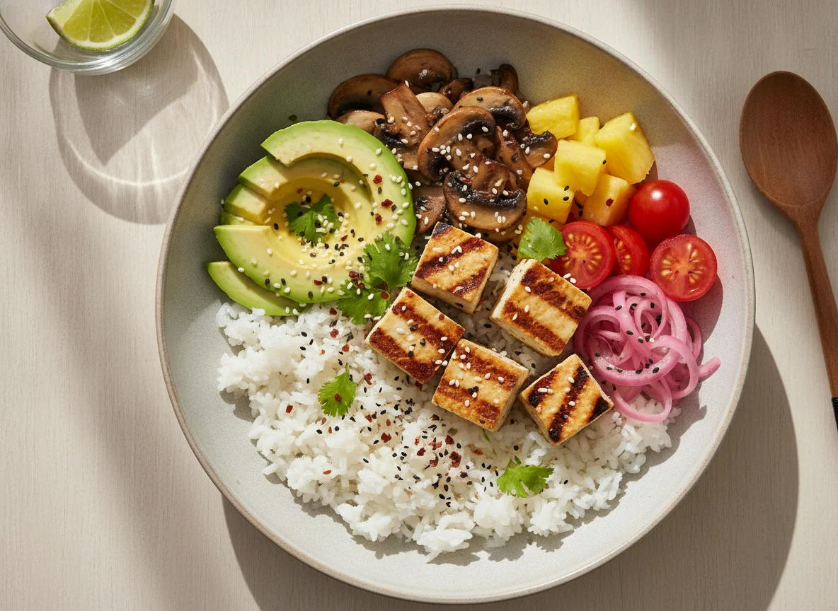 Poke Bowl de Tofu e Arroz photo