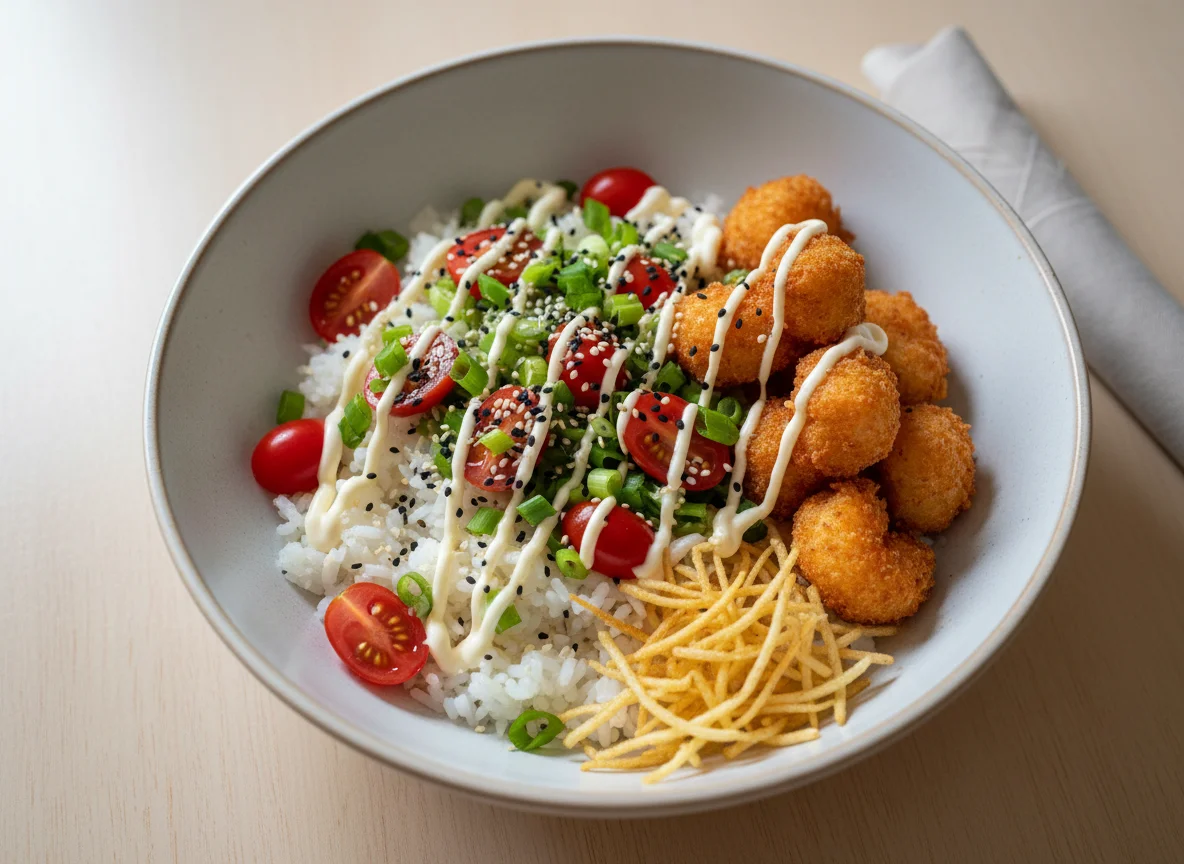 Poke de camarão empanado photo