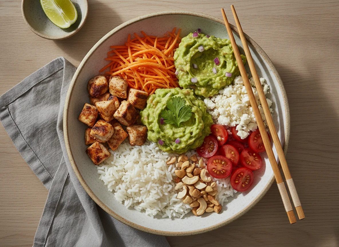 Poke de Frango com Guacamole e Legumes photo