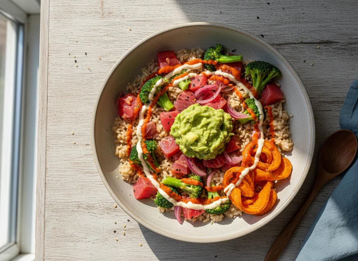 Poke de Salmão com Guacamole e Brócolis photo