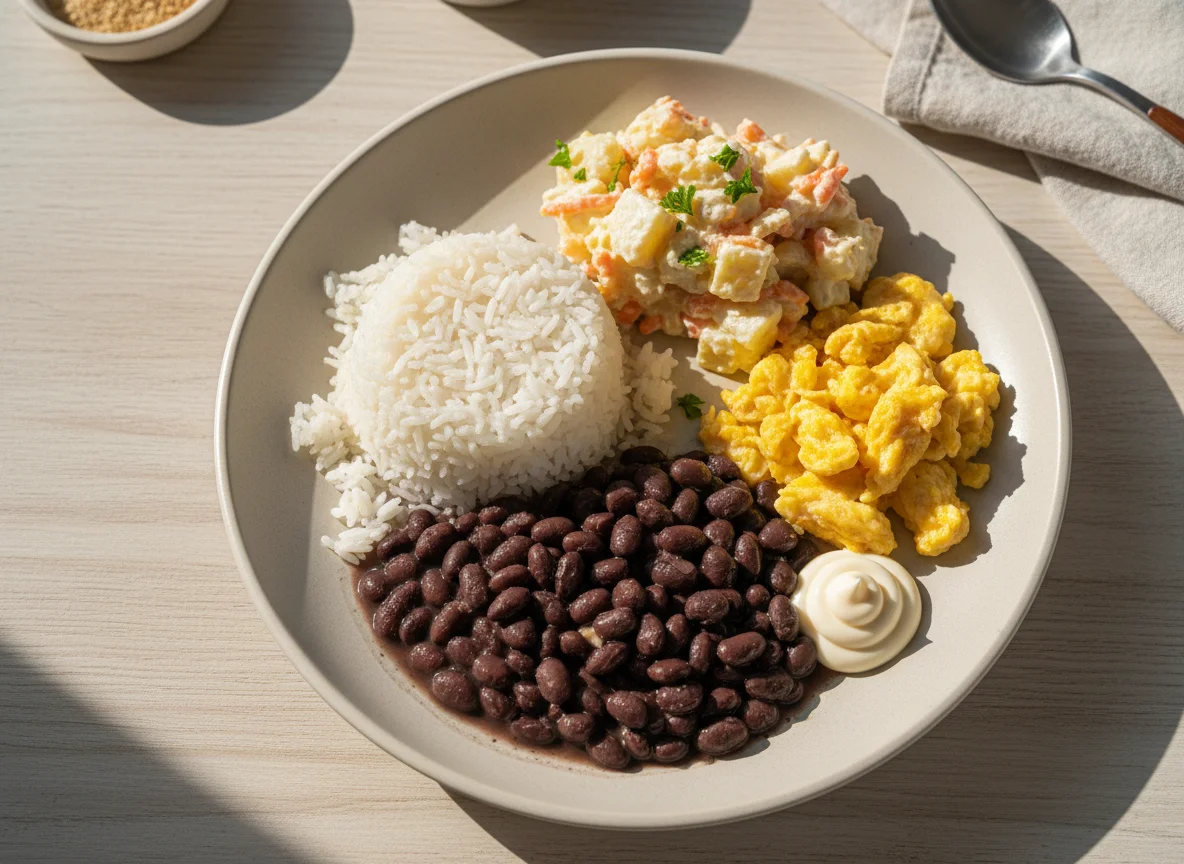 Prato Brasileiro com Feijão e Arroz photo