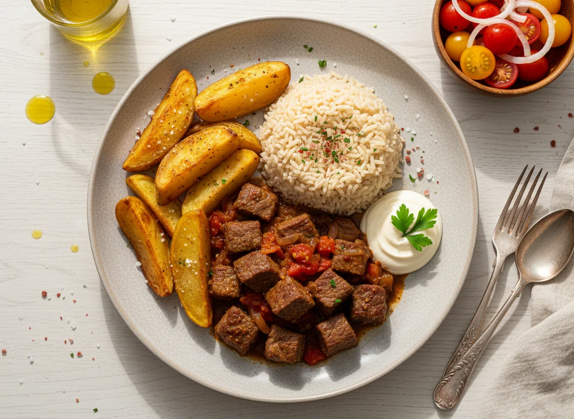 Prato com Arroz e Batatas photo