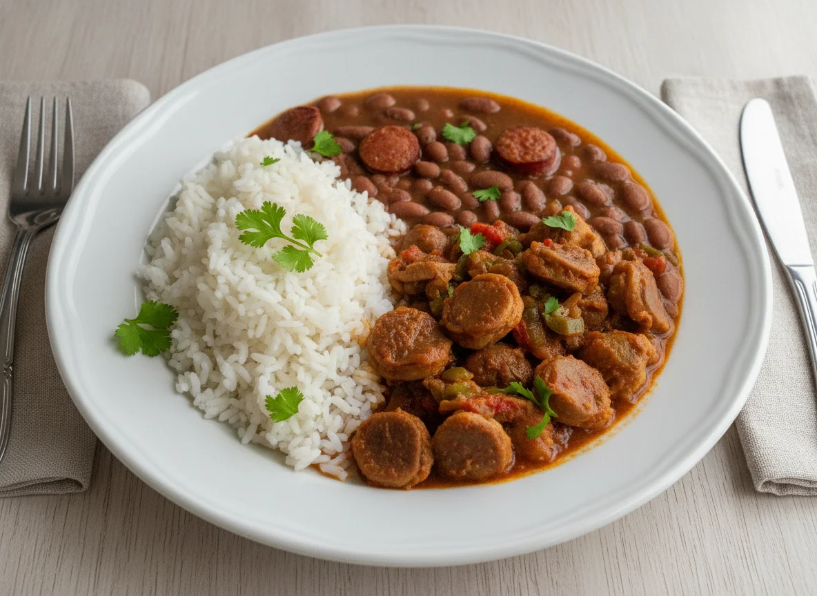 Prato com Moela, Arroz e Feijão photo