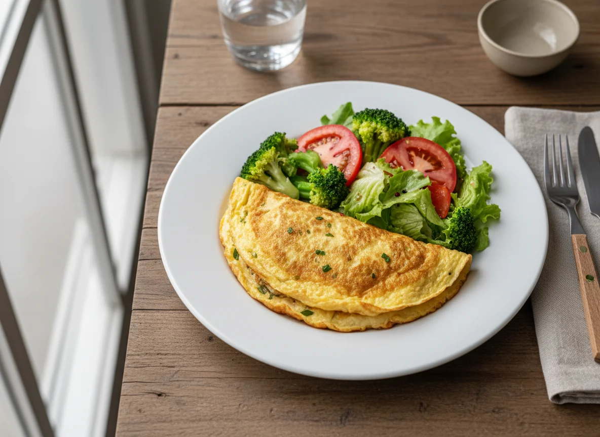 Prato com Omelete e Salada photo