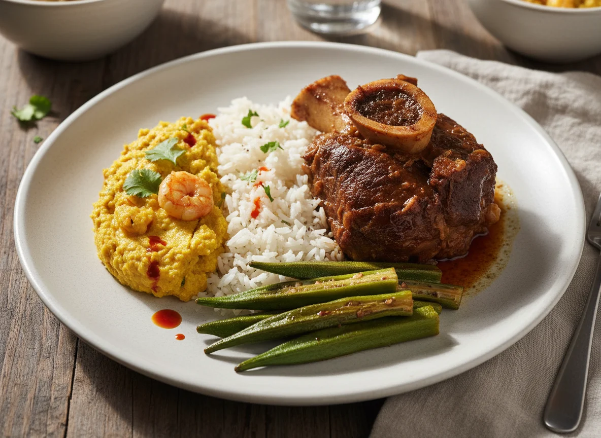 Prato com Vatapá, Arroz e Carne photo