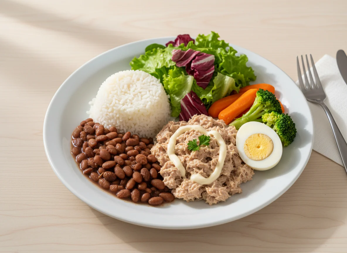 Prato Completo com Atum e Legumes photo