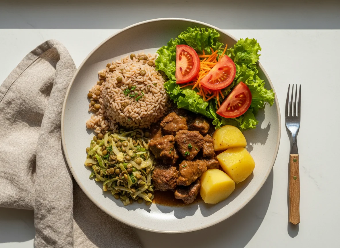 Prato completo com salada photo