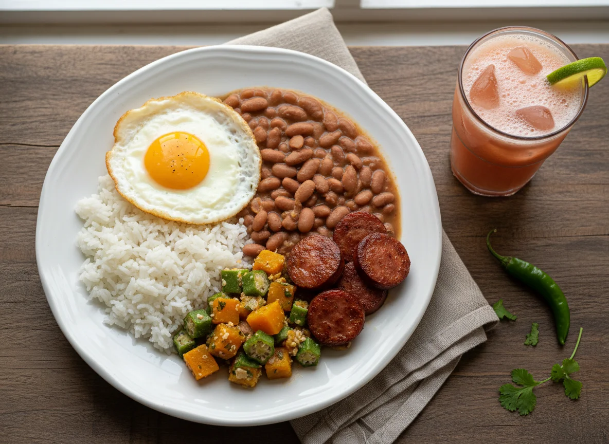 Prato completo com suco photo