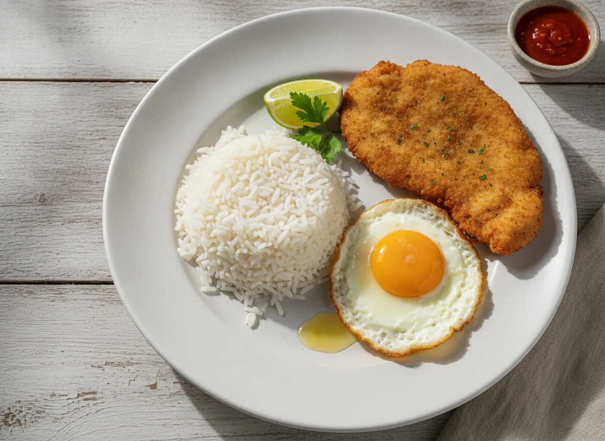Prato de café da manhã ou almoço simples photo