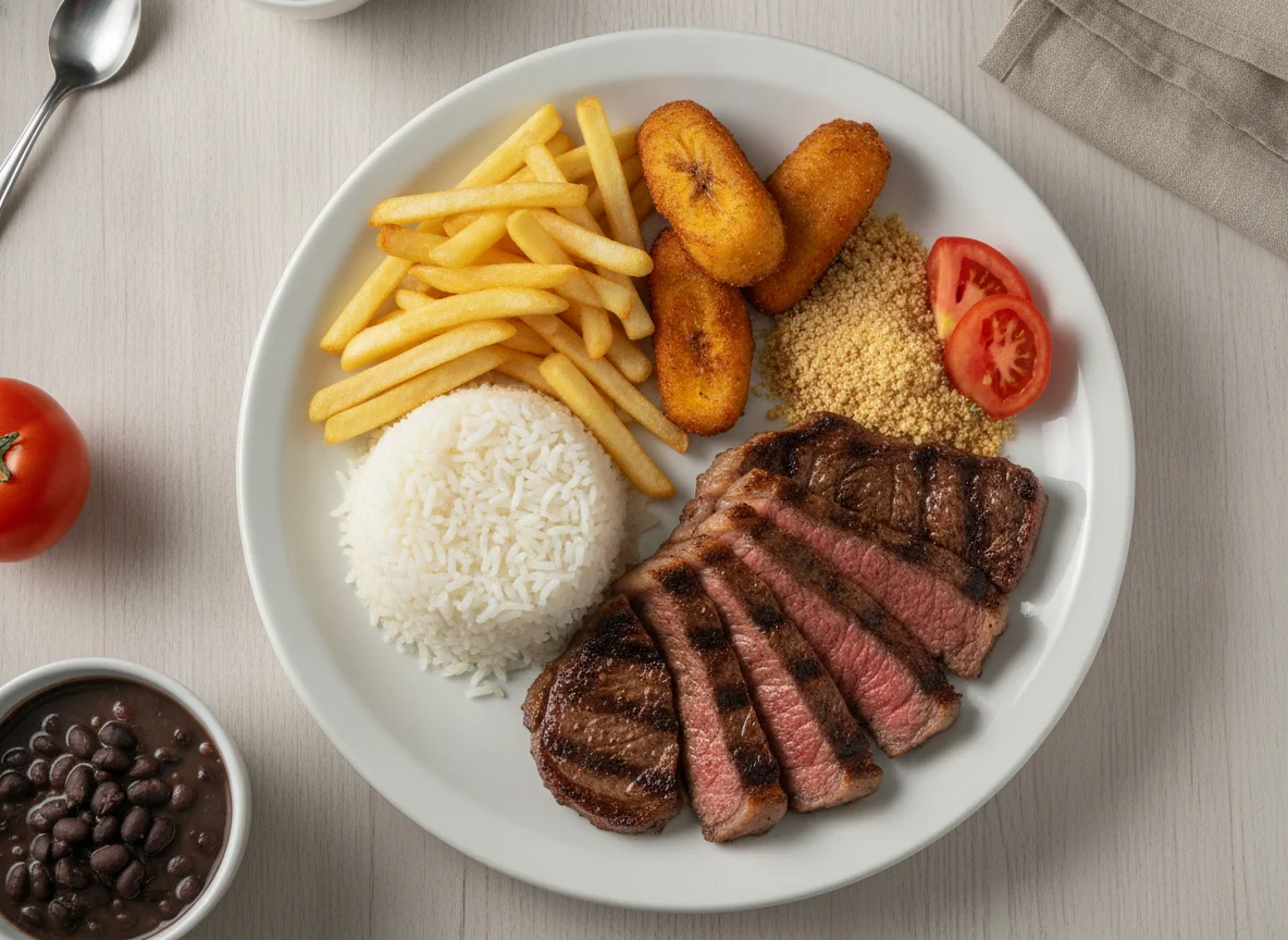 Prato de Churrasco com Picanha e Acompanhamentos photo