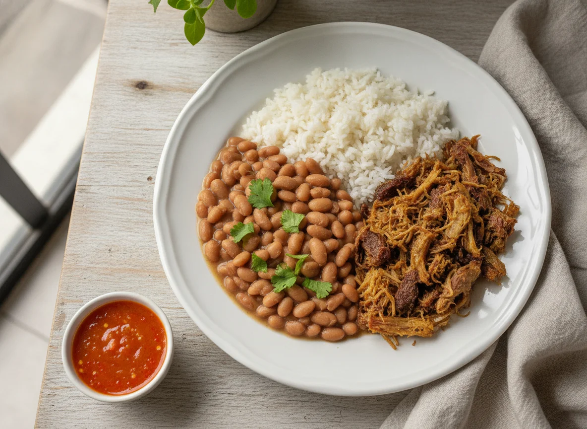 Prato de Feijão, Carne Seca e Arroz photo
