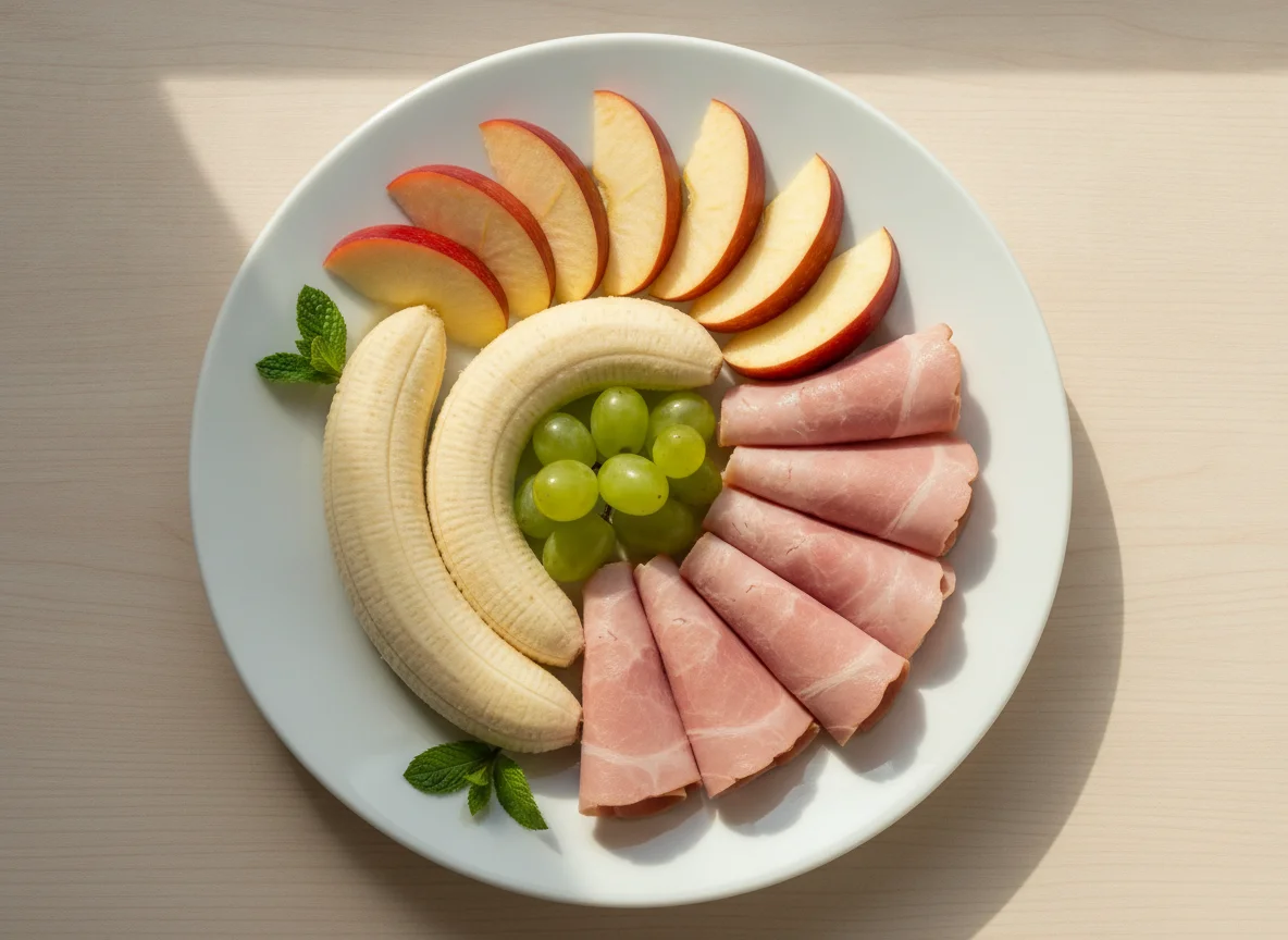 Prato de frutas com presunto photo