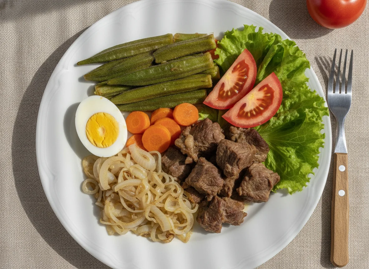 Prato de Quiabo com Carne e Legumes photo