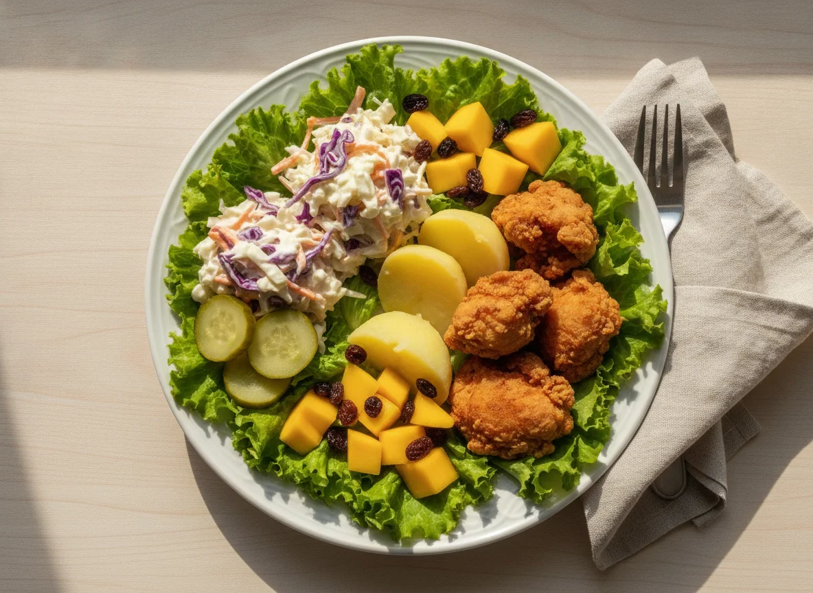 Prato de Salada com Batata e Frango photo