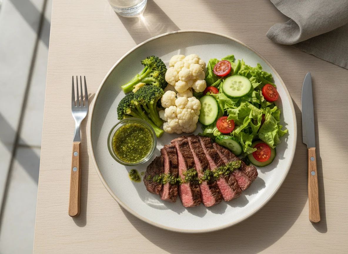 Prato de Salada com Carne e Legumes photo