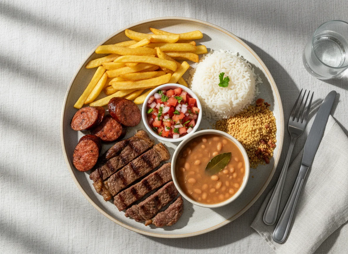 Prato Executivo com Batata Frita, Carne e Linguiça photo