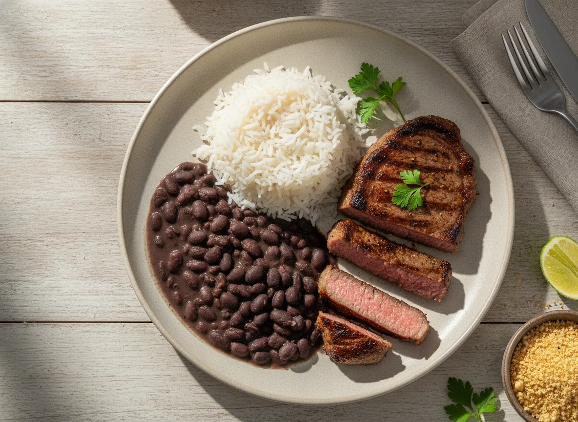Prato Feito Brasileiro (Arroz, Feijão e Bife) photo