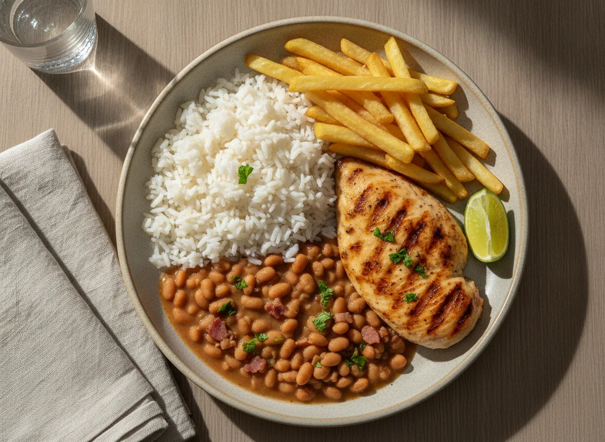 Prato Feito Brasileiro (Arroz, Feijão, Frango e Batata Frita) photo