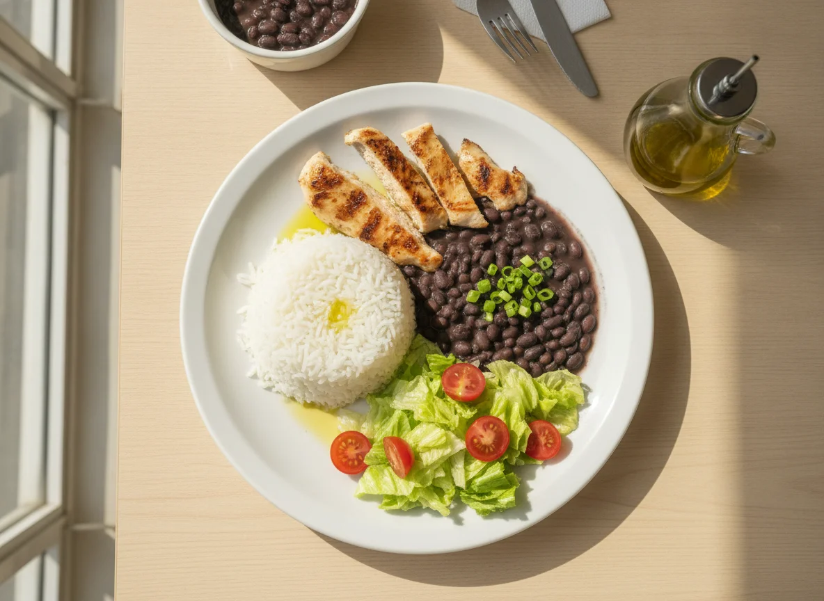 Prato Feito Brasileiro (Arroz, Feijão, Frango e Salada) photo