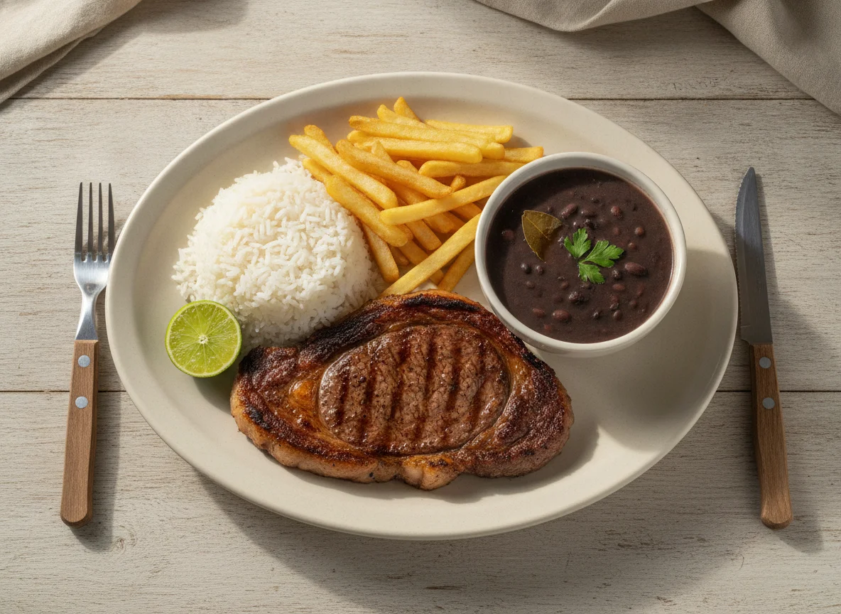Prato Feito Brasileiro (Bife, Arroz, Feijão e Batata Frita) photo