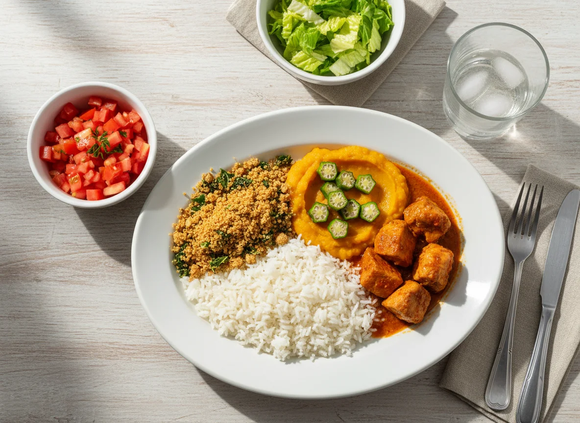 Prato feito brasileiro com acompanhamentos photo