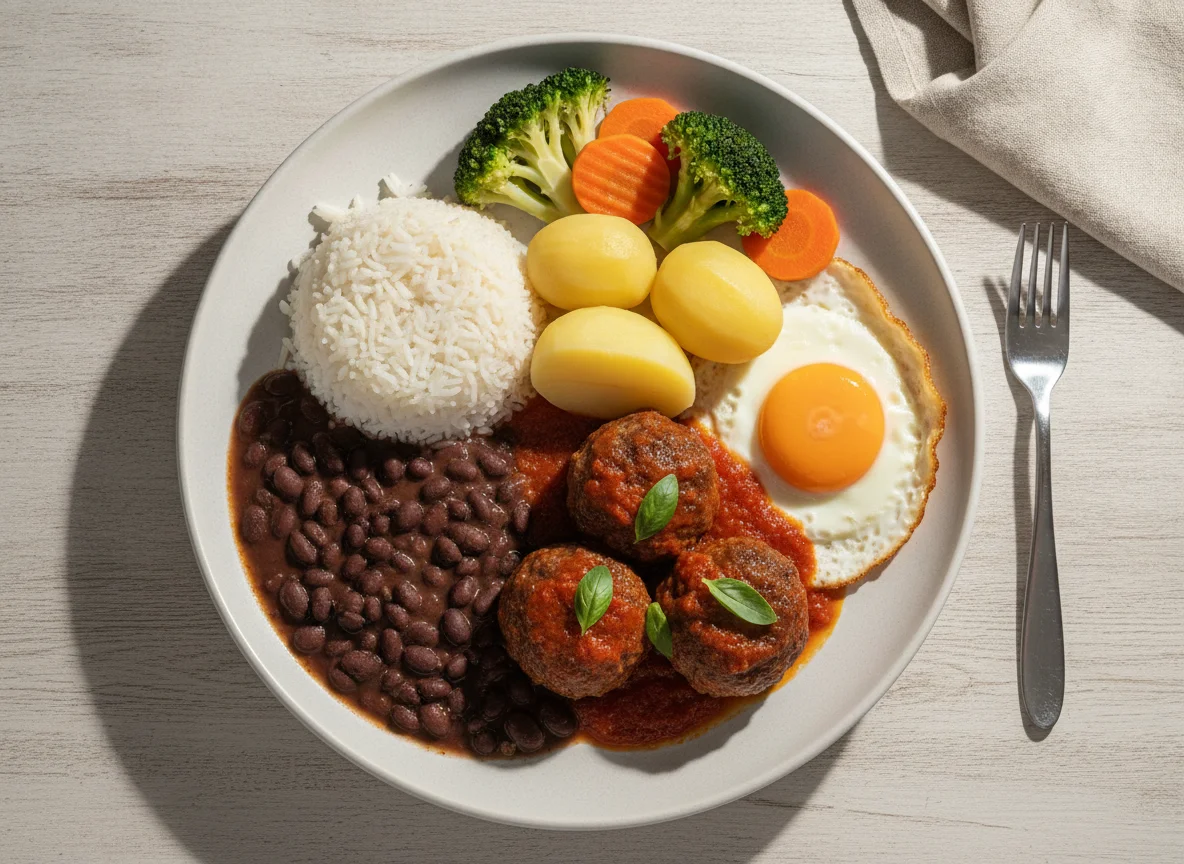 Prato Feito Brasileiro com Almôndegas photo