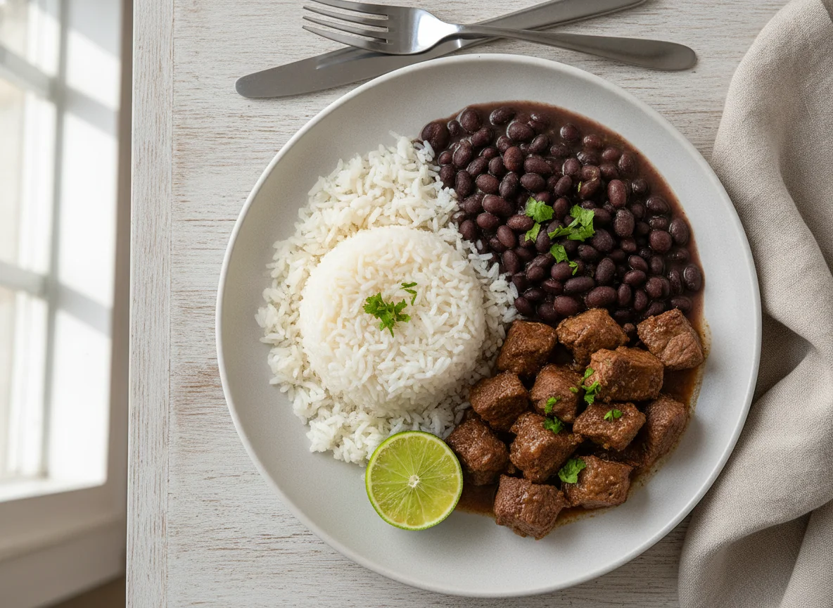 Prato feito brasileiro com carne photo