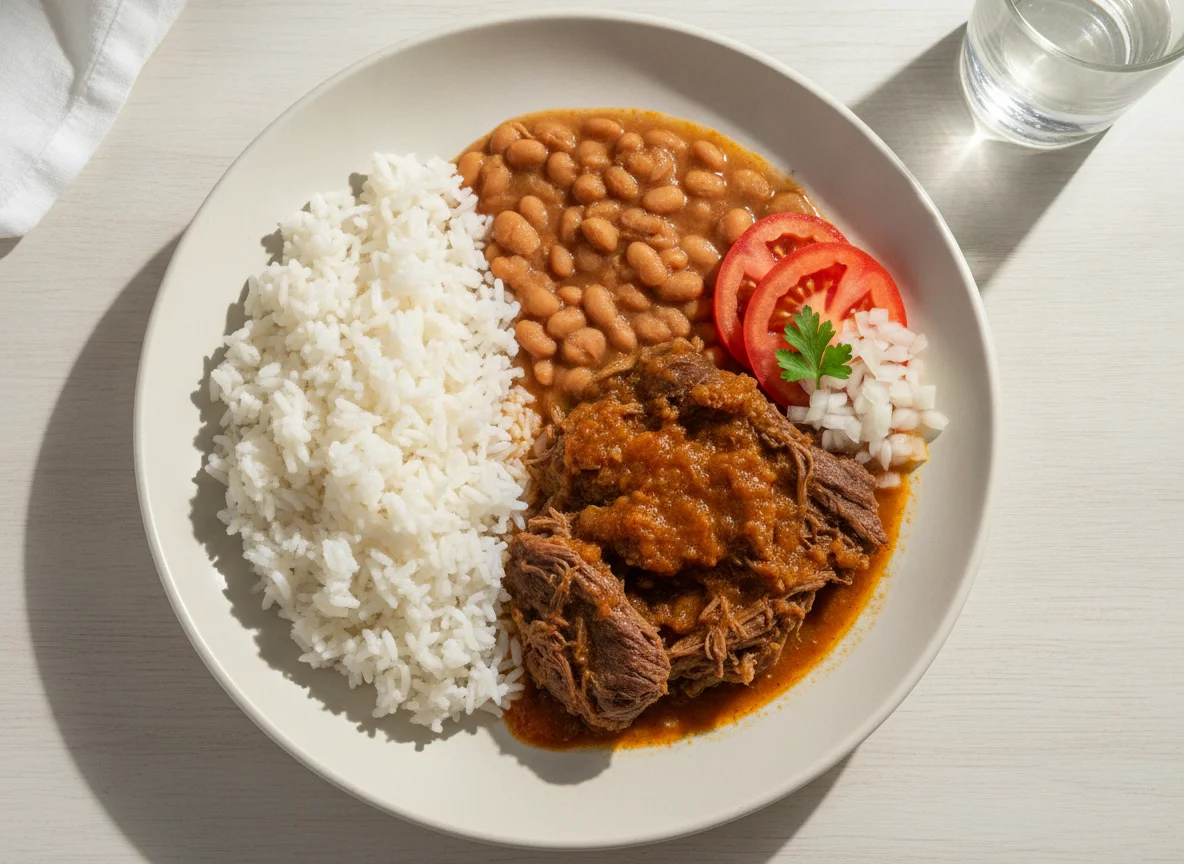 Prato Feito Brasileiro com Carne Cozida photo