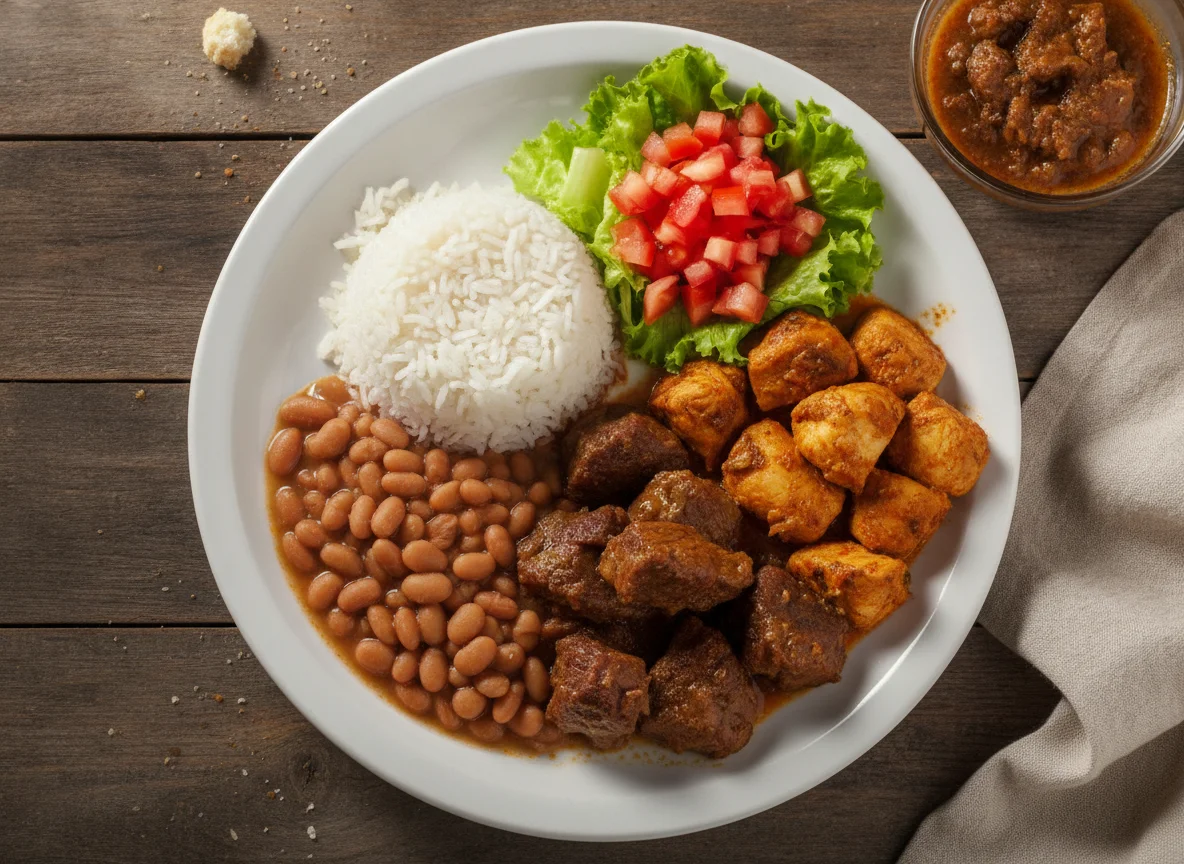 Prato Feito Brasileiro com Carne de Panela e Frango photo
