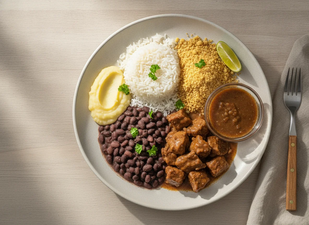 Prato Feito Brasileiro com Carne e Farofa photo