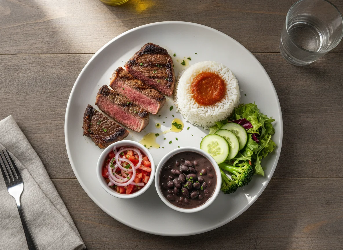 Prato Feito Brasileiro com Carne Grelhada photo