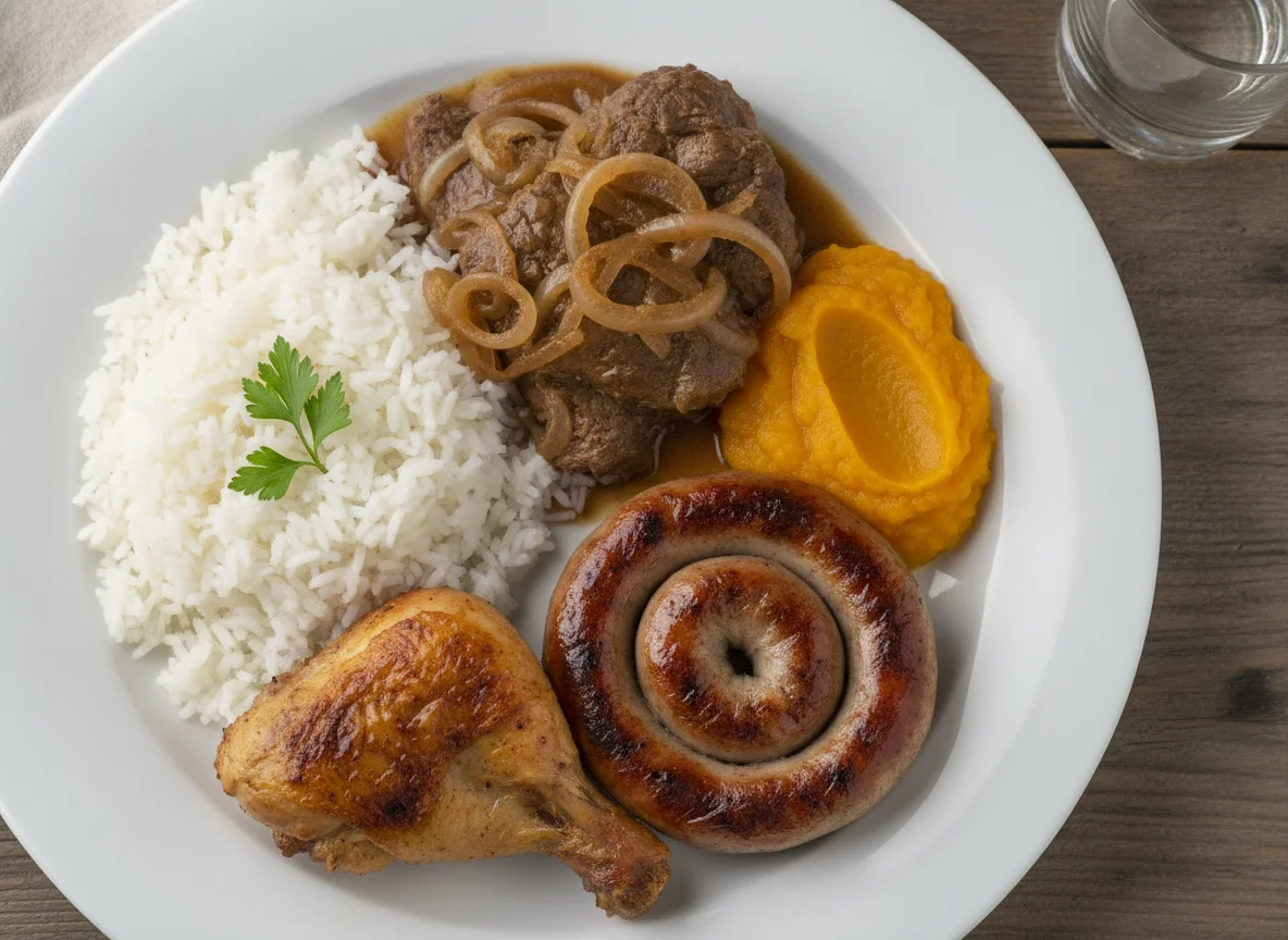 Prato Feito Brasileiro com Carnes Variadas photo