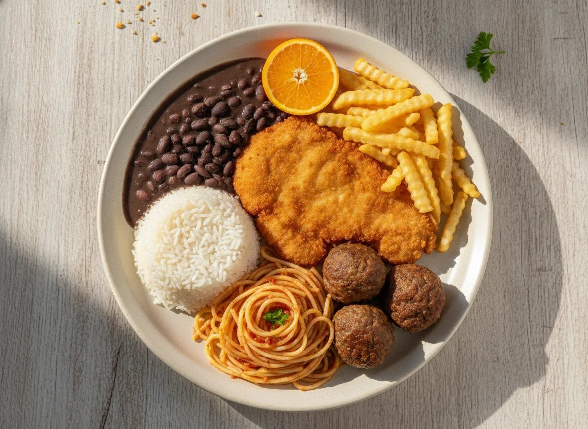 Prato Feito Brasileiro com Filé de Frango e Acompanhamentos photo