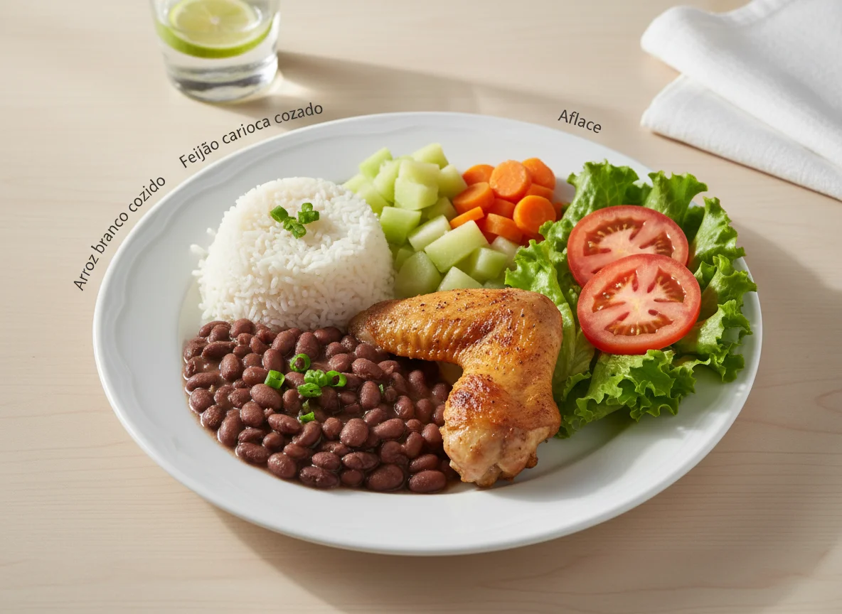 Prato feito brasileiro com frango photo