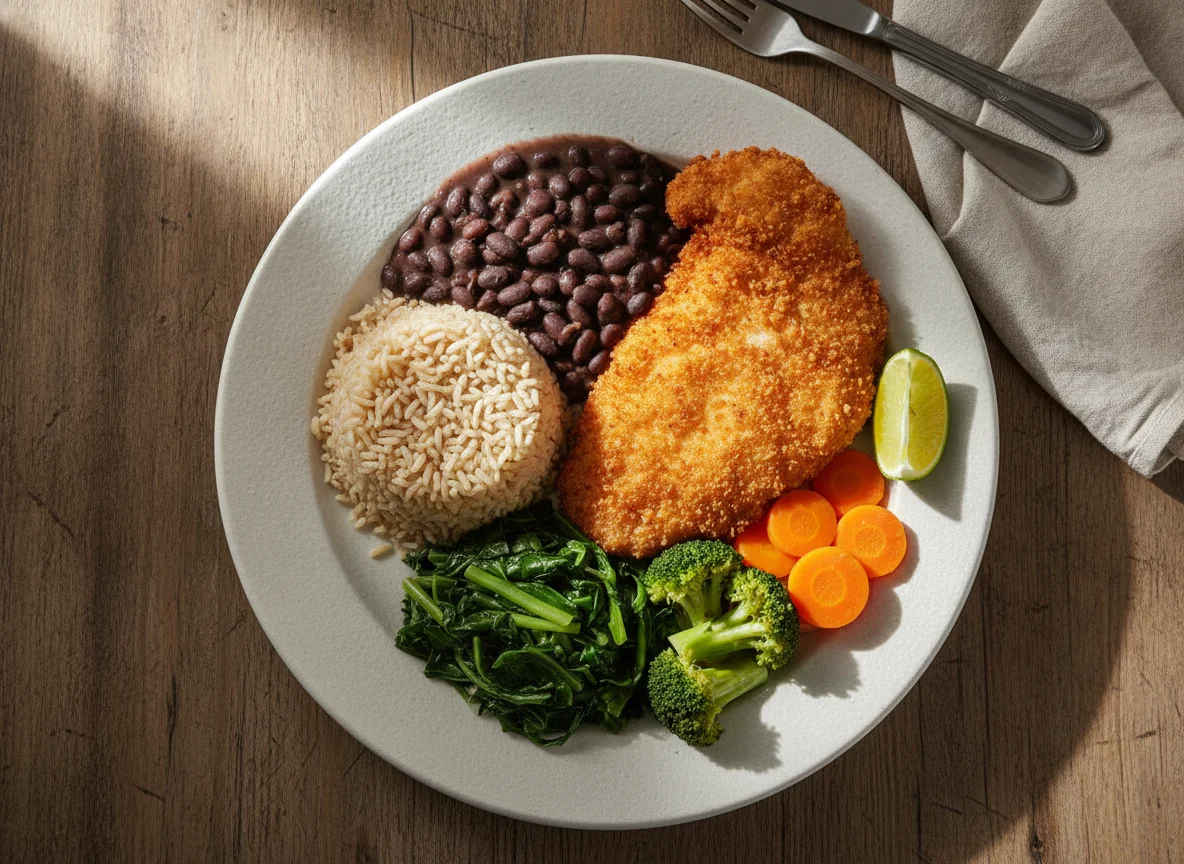 Prato Feito Brasileiro com Frango à Milanesa photo