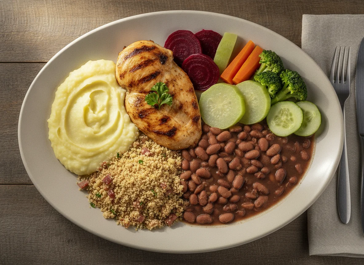 Prato Feito Brasileiro com Frango e Vegetais photo