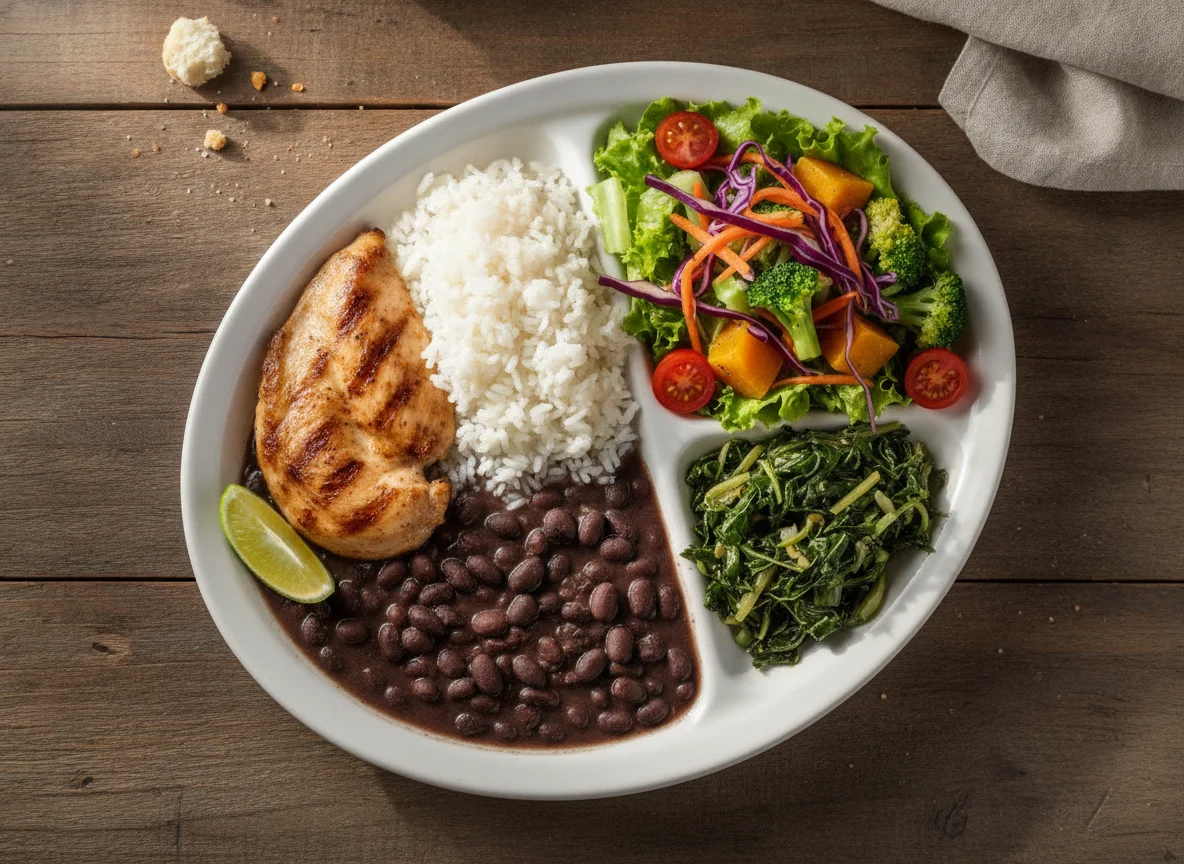 Prato Feito Brasileiro com Frango Grelhado e Salada Mista photo