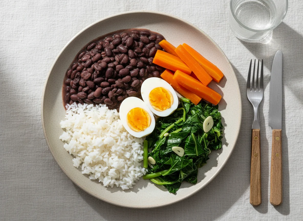 Prato feito brasileiro com ovos photo